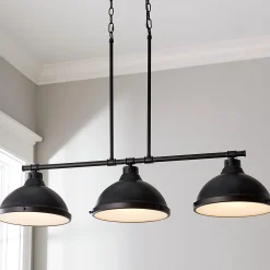 Classic Dome Metal Island Chandelier - 3 Light