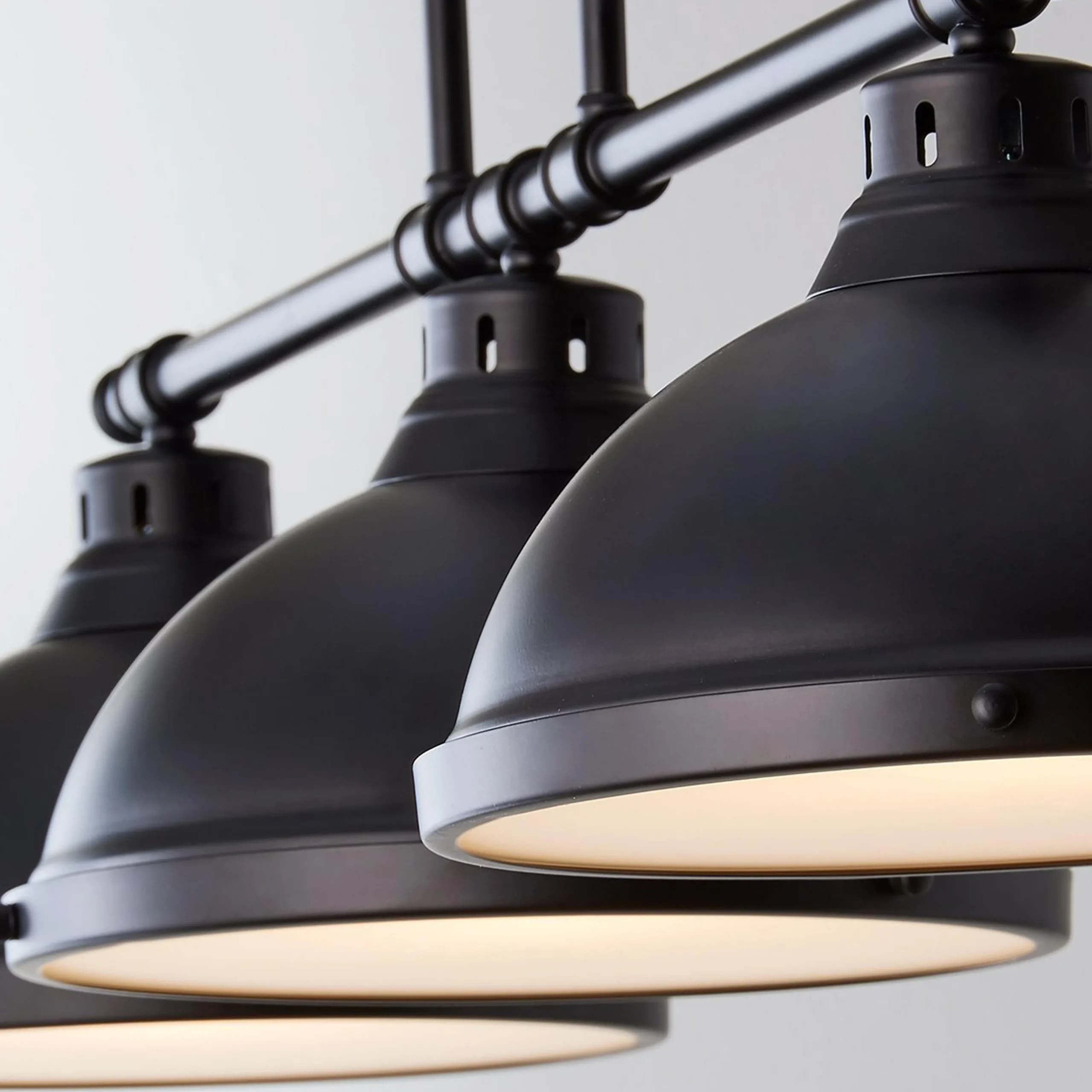 Classic Dome Metal Island Chandelier - 3 Light