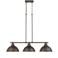 Classic Dome Metal Island Chandelier - 3 Light