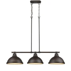 Classic Dome Metal Island Chandelier - 3 Light
