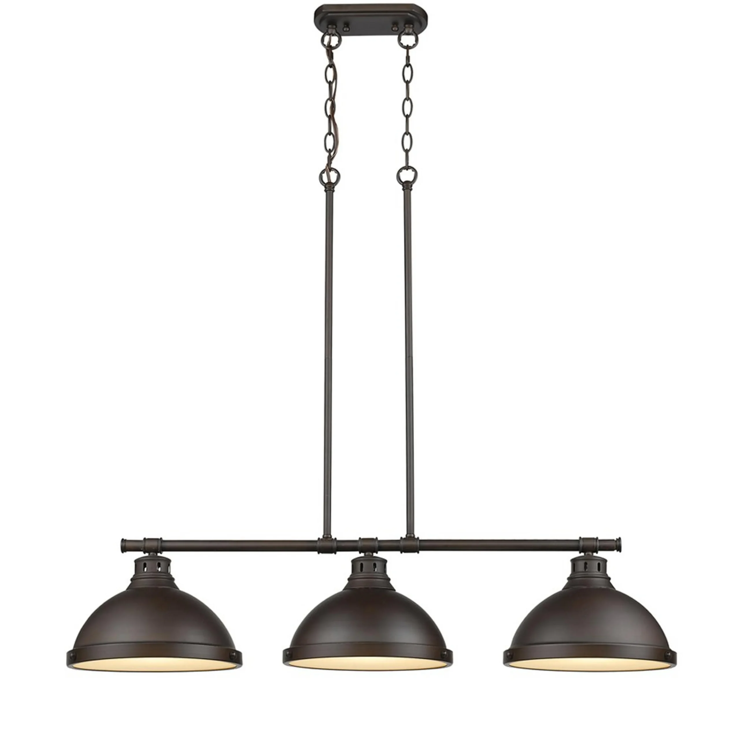 Classic Dome Metal Island Chandelier - 3 Light