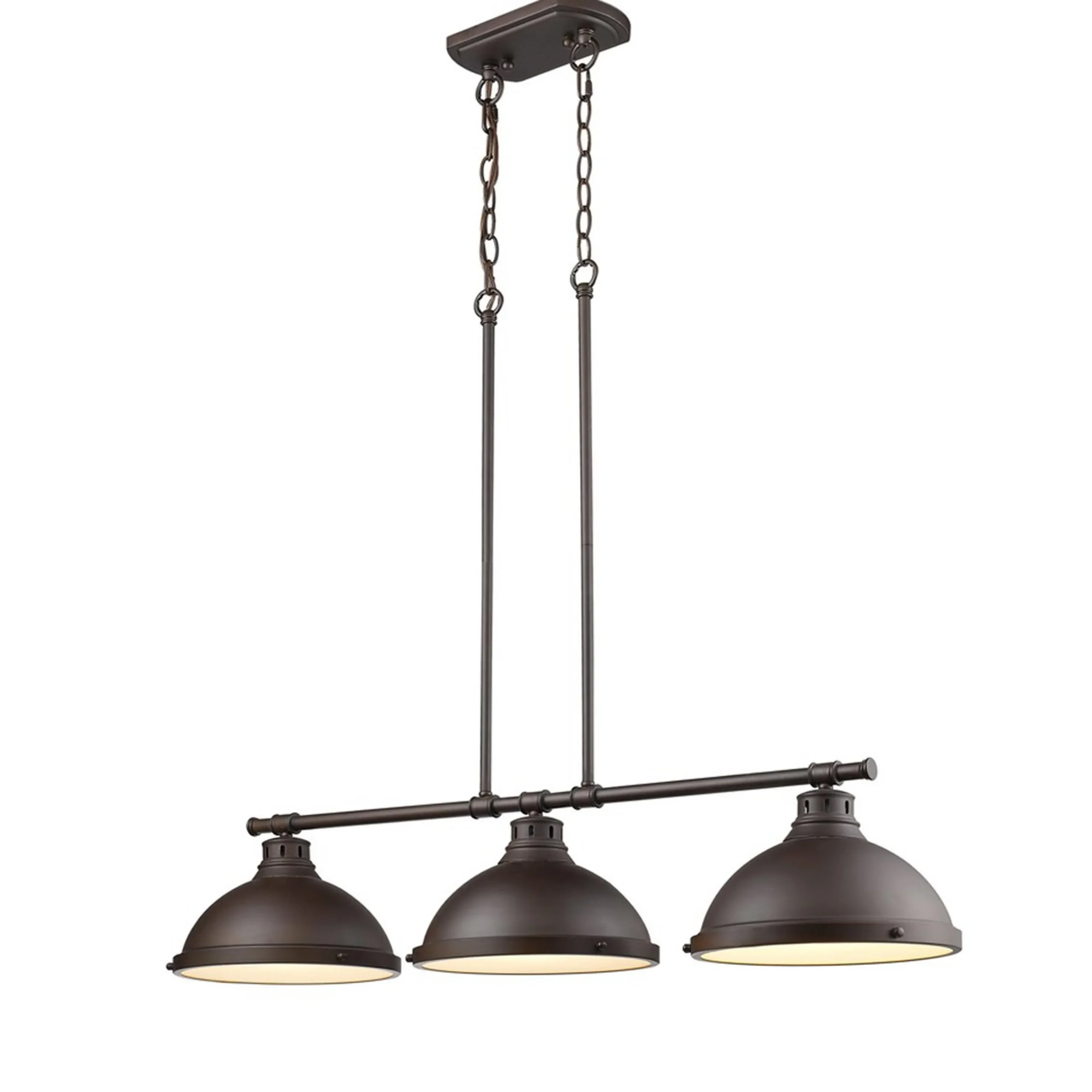 Classic Dome Metal Island Chandelier - 3 Light