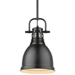 Classic Dome Shade Pendant Light with Rod - Small