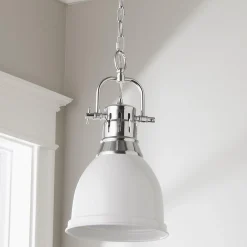 Classic Dome Shade Pendant Light with Chain - Small