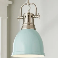 Classic Dome Shade Pendant Light with Rod - Small