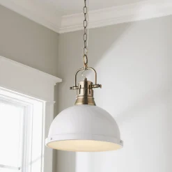 Classic Dome Shade Pendant Light with Chain - Large