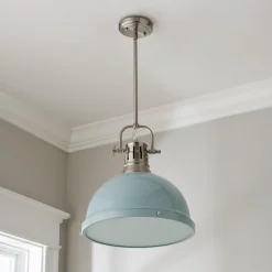 Classic Dome Shade Pendant Light with Rod - Large