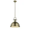 Classic Dome Shade Pendant Light with Rod - Large