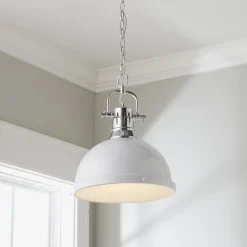 Classic Dome Shade Pendant Light with Chain - Large