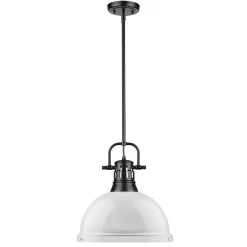 Classic Dome Shade Pendant Light with Rod - Large