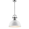 Classic Dome Shade Pendant Light with Rod - Large