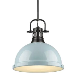 Classic Dome Shade Pendant Light with Rod - Large