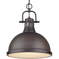 Classic Dome Shade Pendant Light with Chain - Large