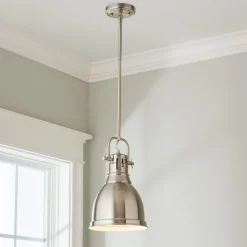 Classic Dome Shade Pendant Light with Rod - Small