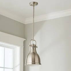 Classic Dome Shade Pendant Light with Rod - Small