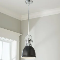Classic Dome Shade Pendant Light with Rod - Small