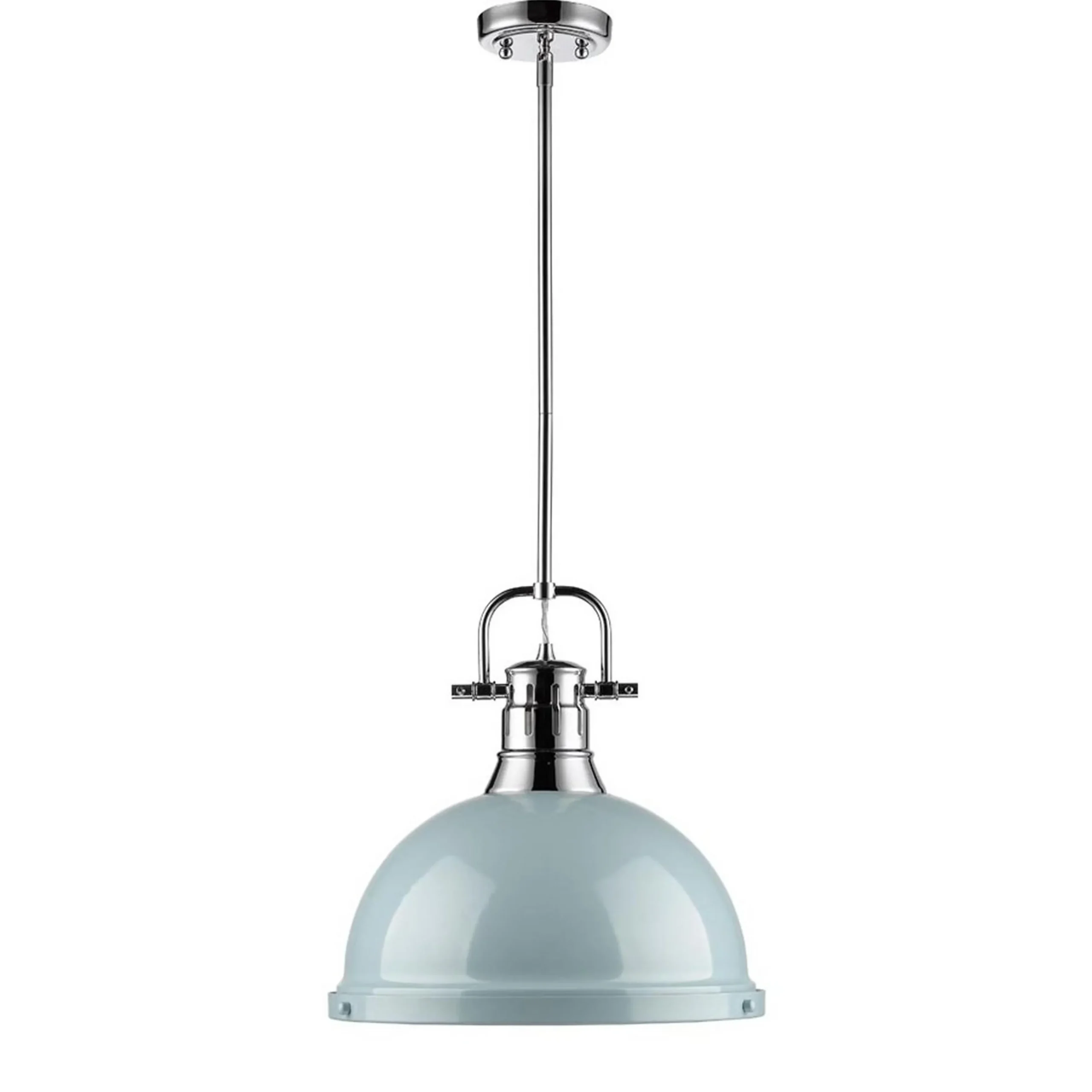Classic Dome Shade Pendant Light with Rod - Large