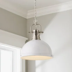Classic Dome Shade Pendant Light with Chain - Large