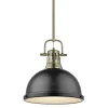 Classic Dome Shade Pendant Light with Rod - Large