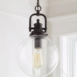 Clear Glass Globe Industrial Pendant