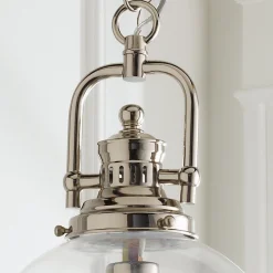 Clear Glass Globe Industrial Pendant