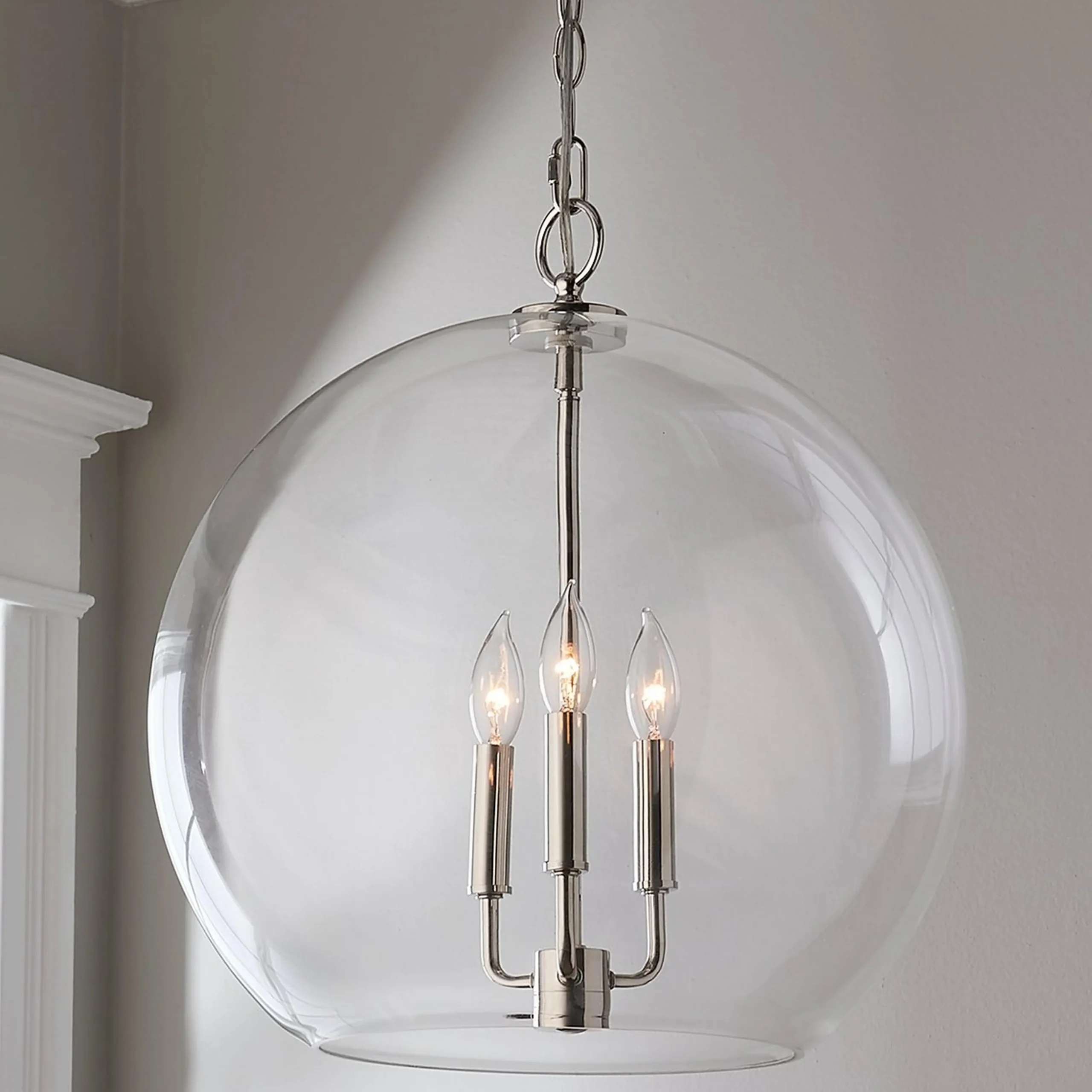 Clear Glass Sphere Chandelier