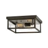 Clear Glass Square Outdoor Ceiling Light