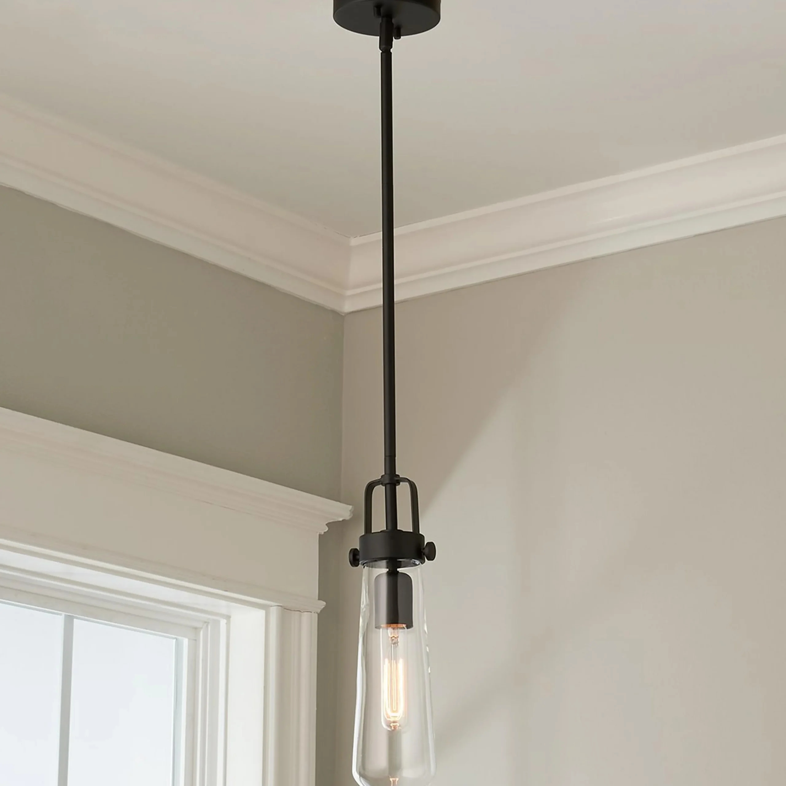 Clear Glass Vial Pendant Light