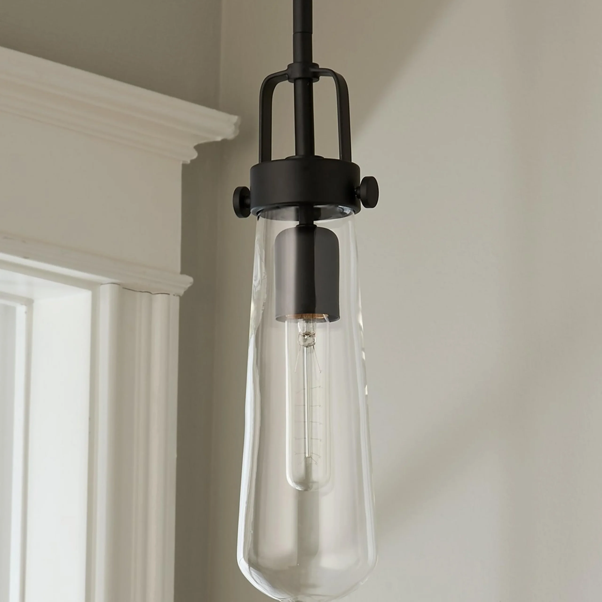 Clear Glass Vial Pendant Light
