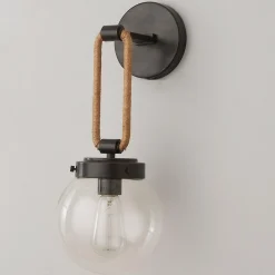 Coastal Cottage Rope Globe Sconce
