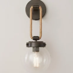 Coastal Cottage Rope Globe Sconce