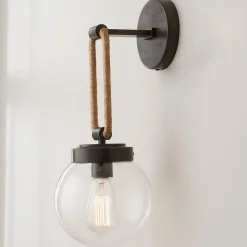 Coastal Cottage Rope Globe Sconce