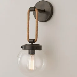 Coastal Cottage Rope Globe Sconce