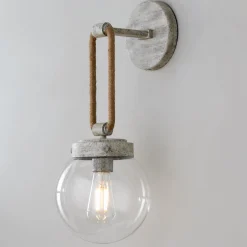 Coastal Cottage Rope Globe Sconce