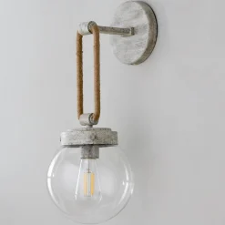 Coastal Cottage Rope Globe Sconce