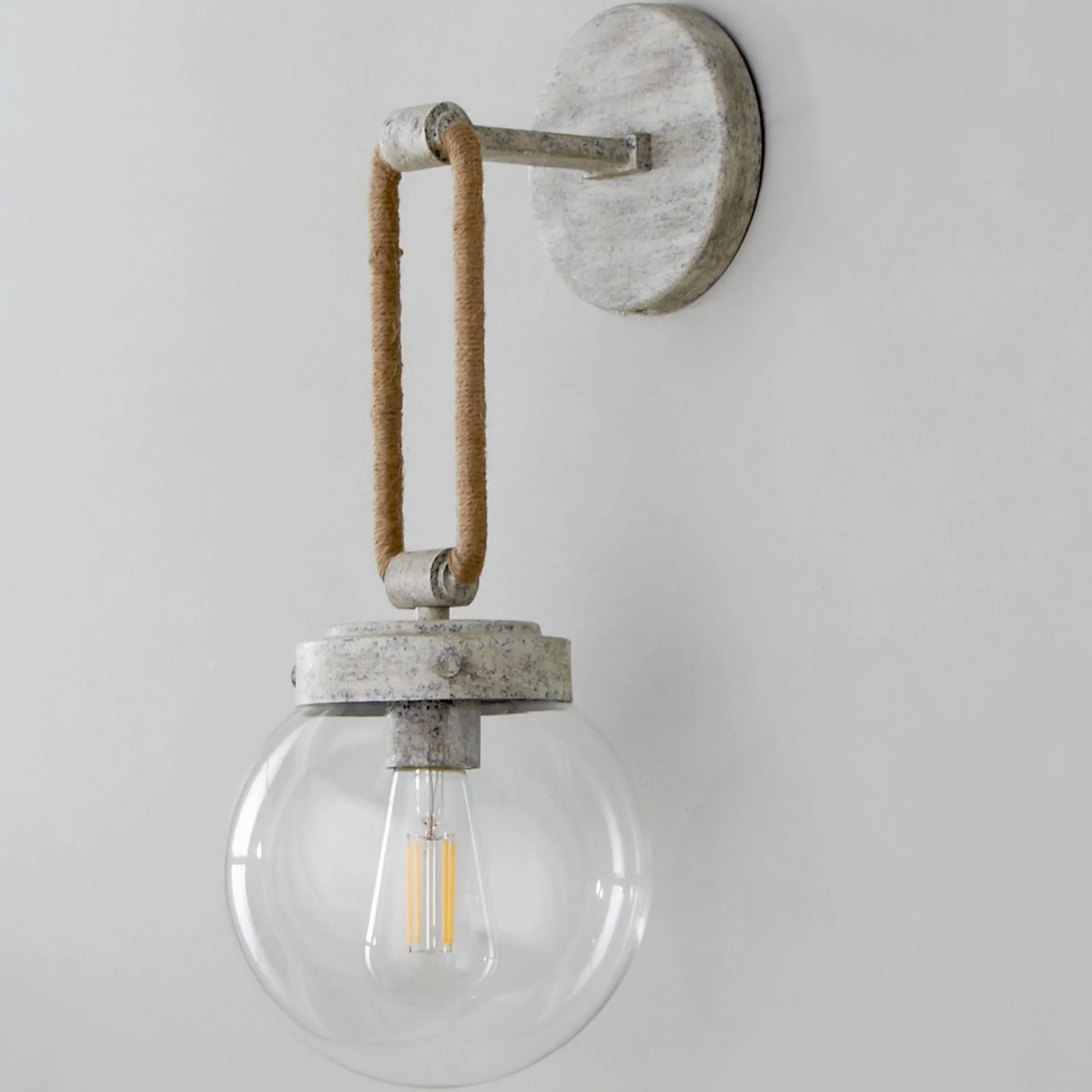Coastal Cottage Rope Globe Sconce