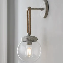 Coastal Cottage Rope Globe Sconce