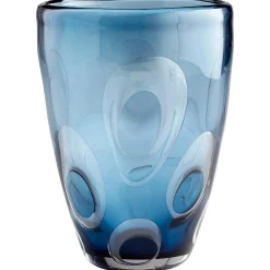 Cobalt Dot Art Glass Vase