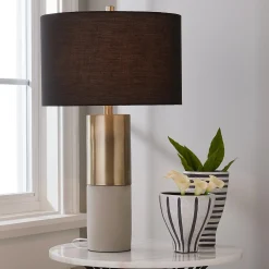 Concrete Cylinder Table Lamp