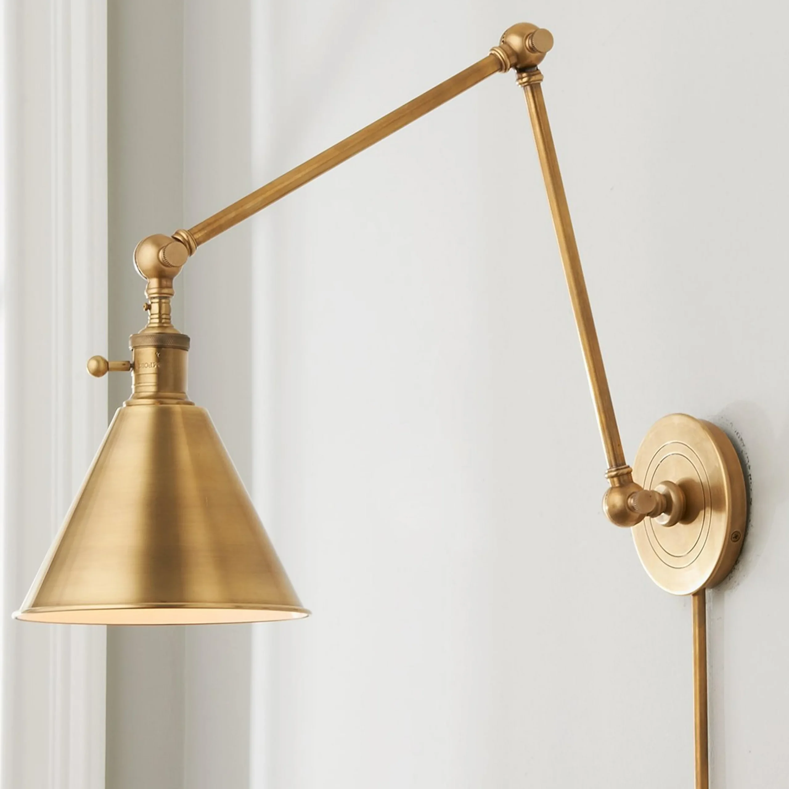 Cone Pivot Shade Double Joint Swing Arm