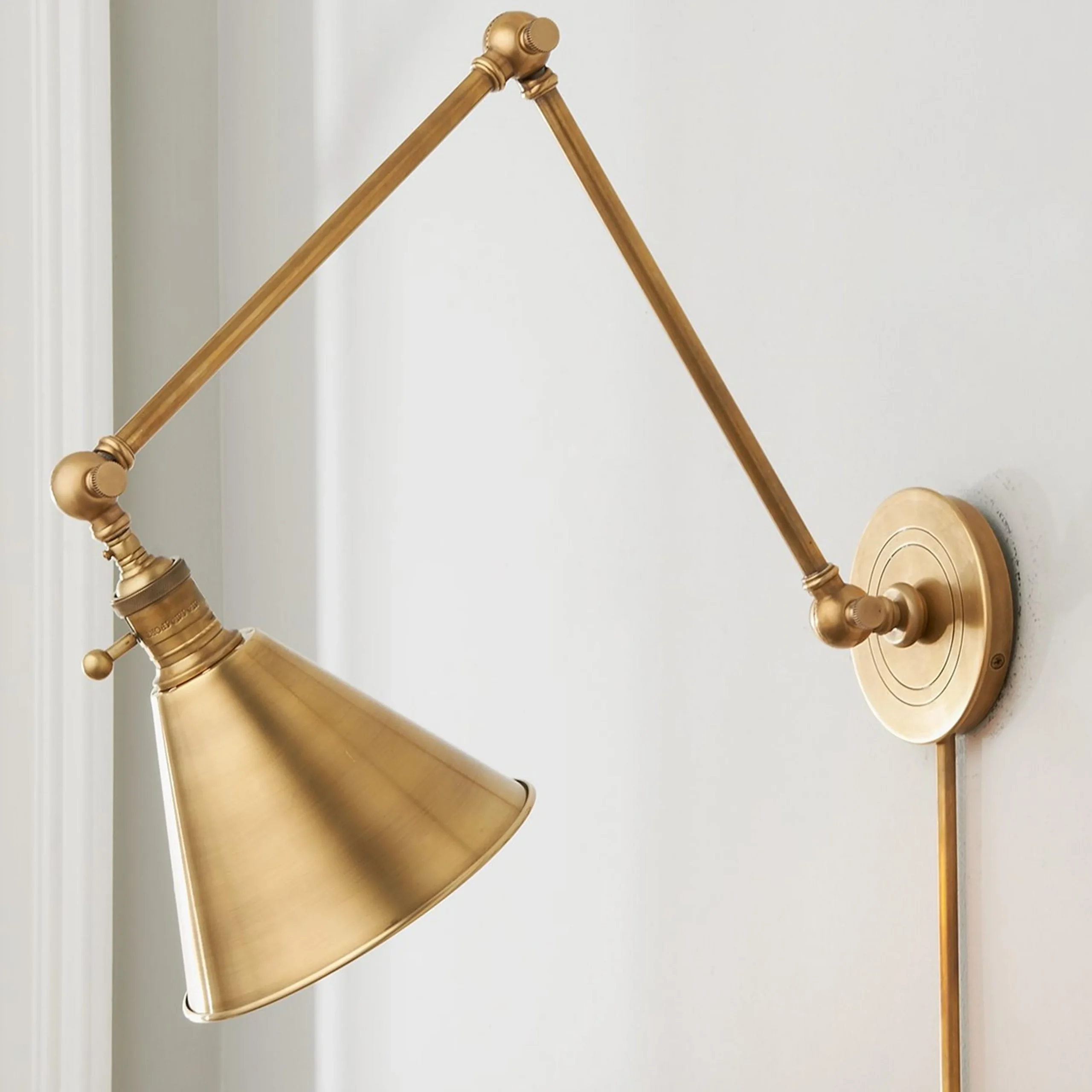 Cone Pivot Shade Double Joint Swing Arm