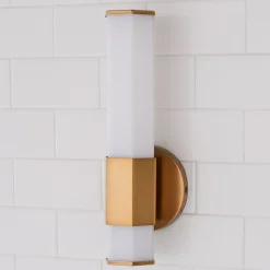 Contemporary Hexagon LED Bath Sconce