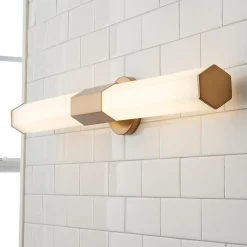 Contemporary Hexagon LED Vanity Light - Medium