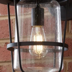 Contemporary Seeded Glass Outdoor Sconce - Medium