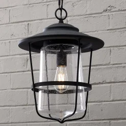 Contemporary Seeded Glass Outdoor Pendant