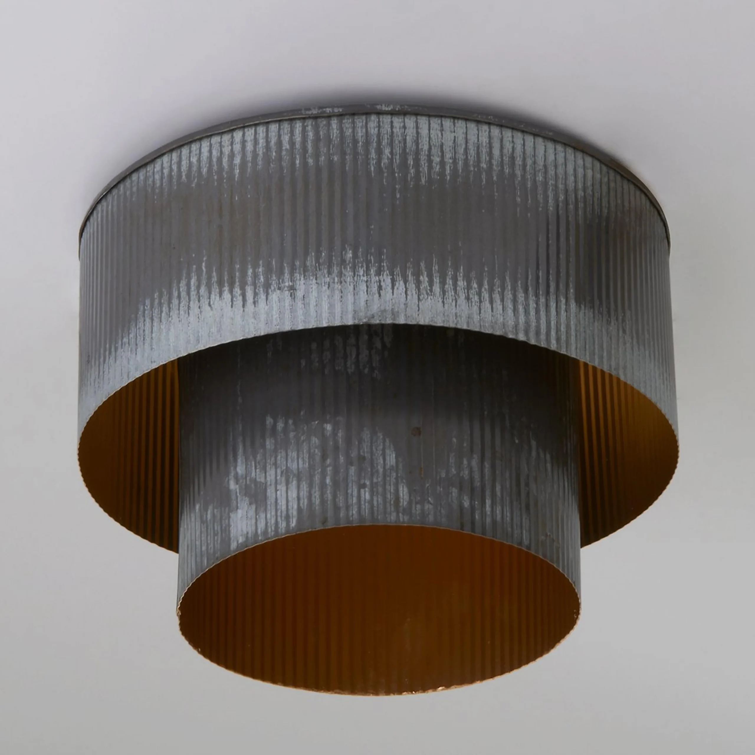 Corrugated Tin Drum Ceiling Light