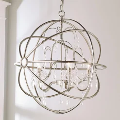 Crystal and Metal Orb Chandelier