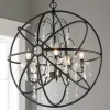 Crystal and Metal Orb Chandelier