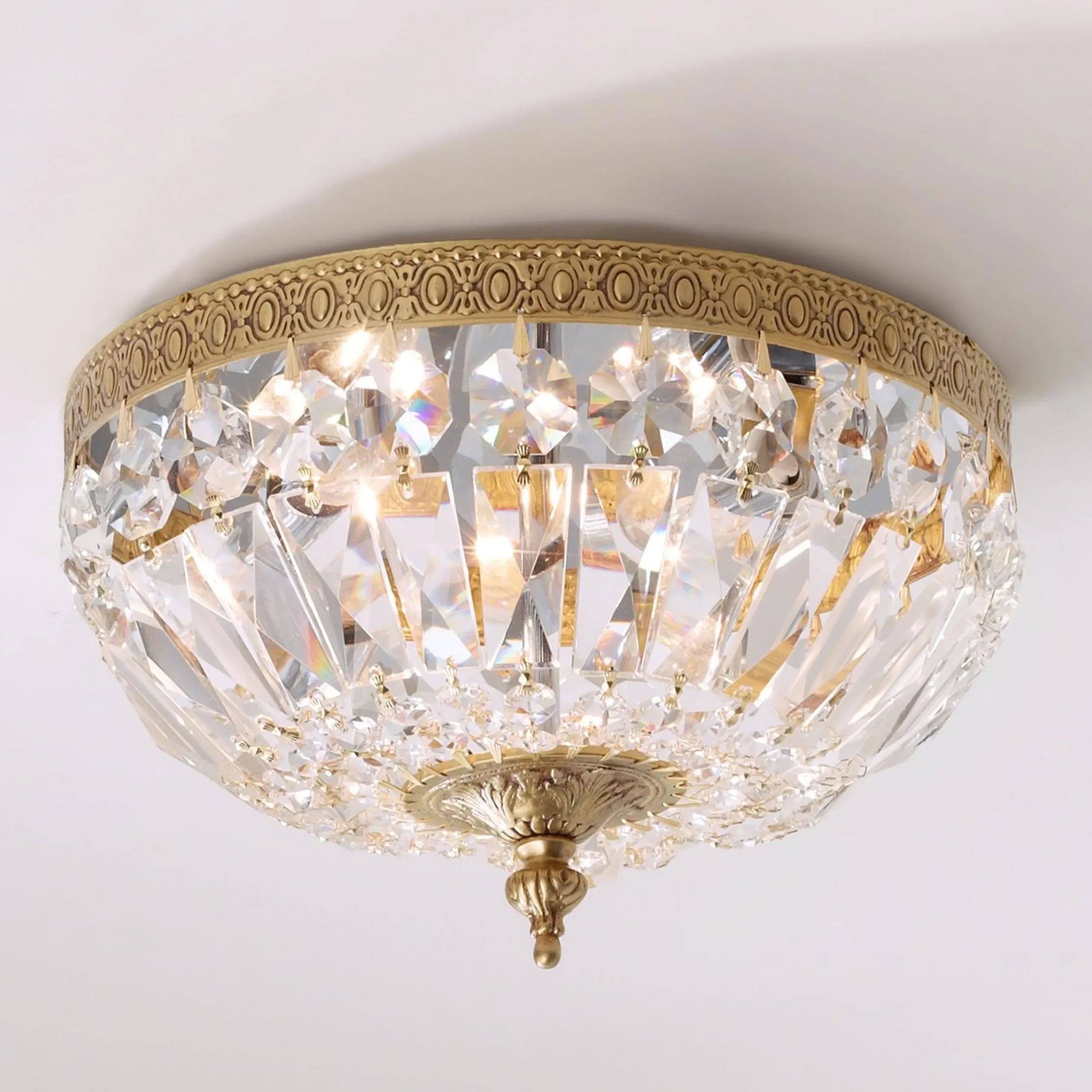 Cut Crystal Basket Ceiling Light - Small