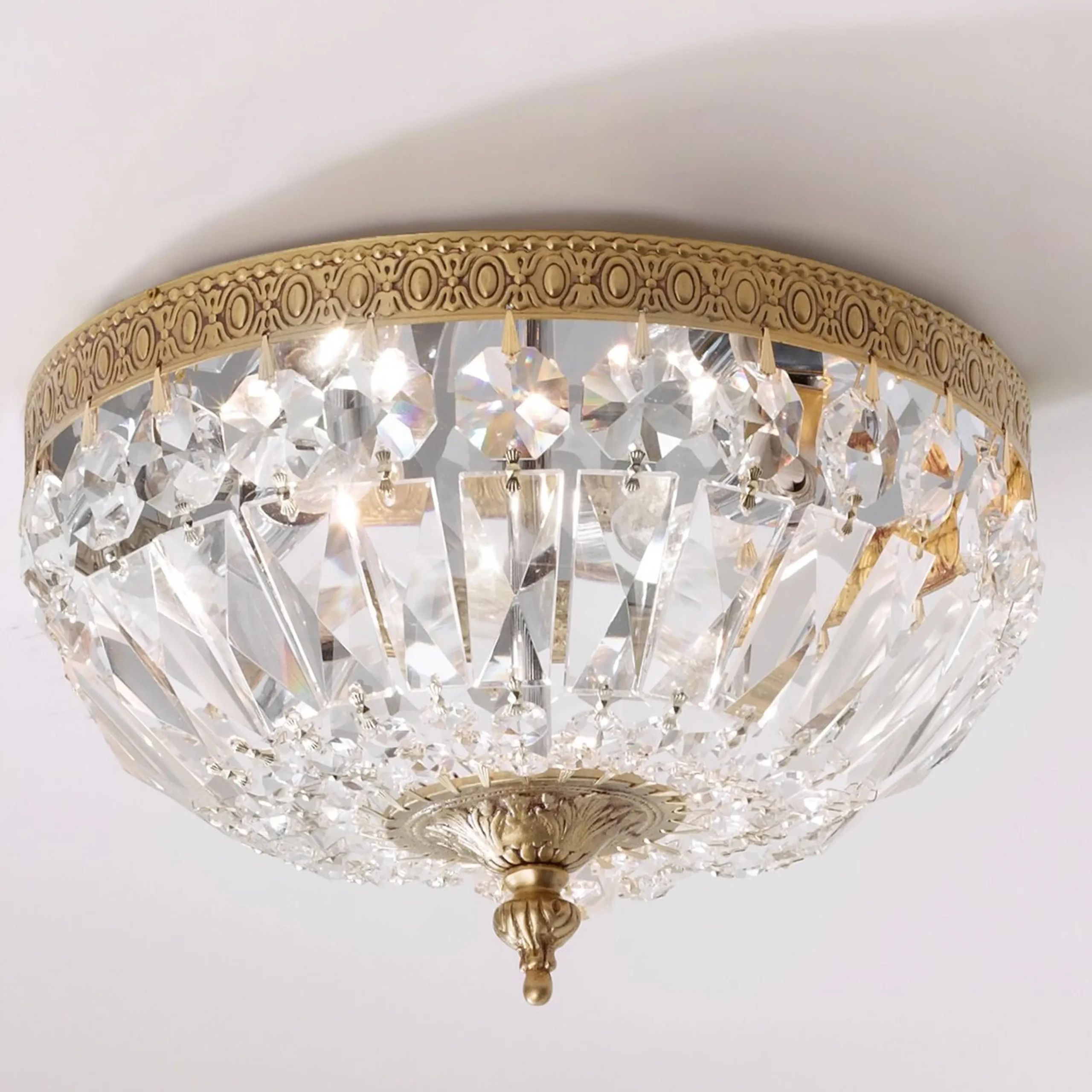Cut Crystal Basket Ceiling Light - Small